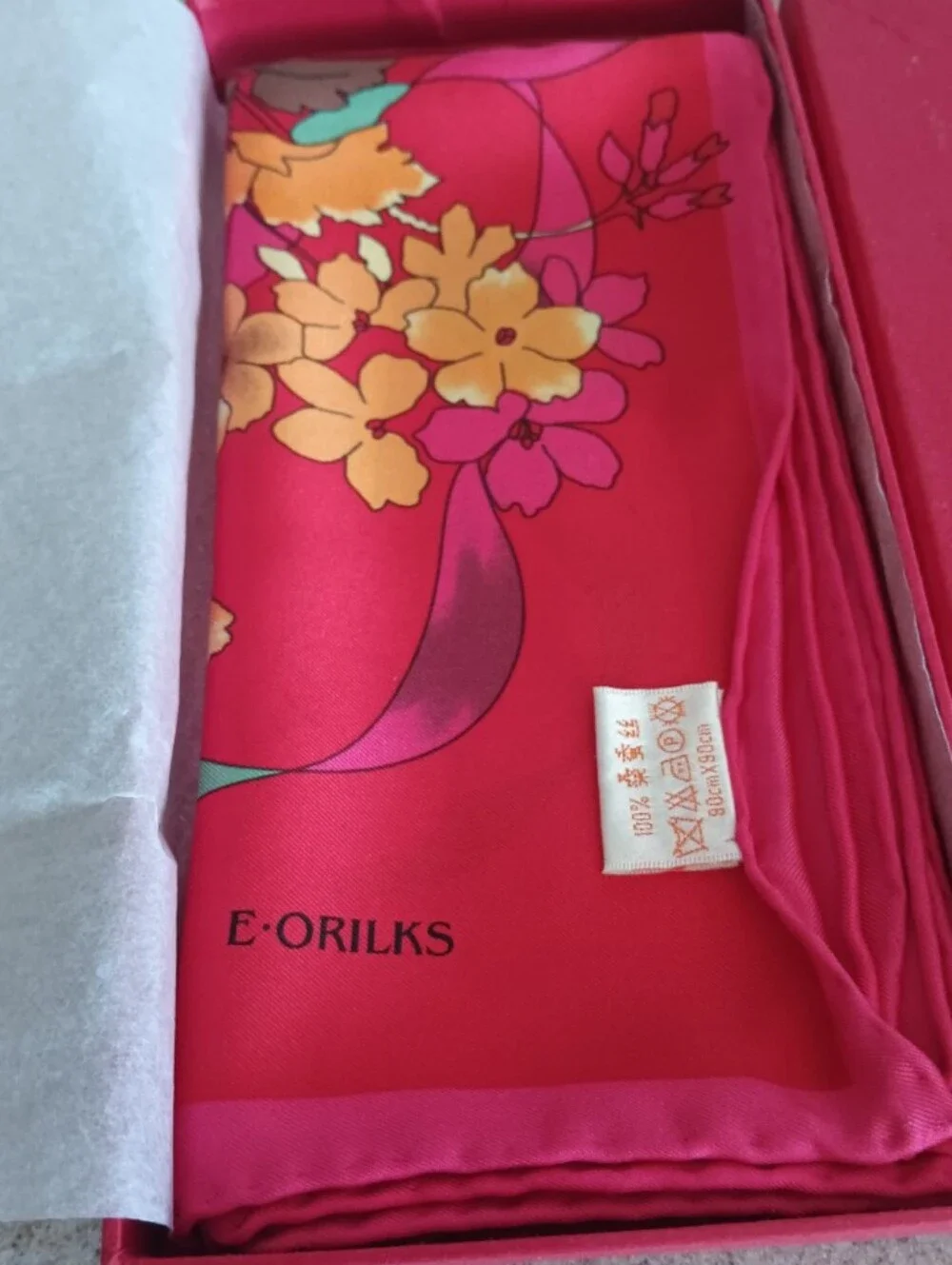 E Orilks Silk Scarf Women's